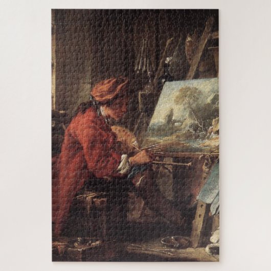 De schilder in zijn atelier (door François Boucher Legpuzzel (Verticaal)
