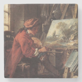 De schilder in zijn atelier (door François Boucher Stenen Onderzetter
