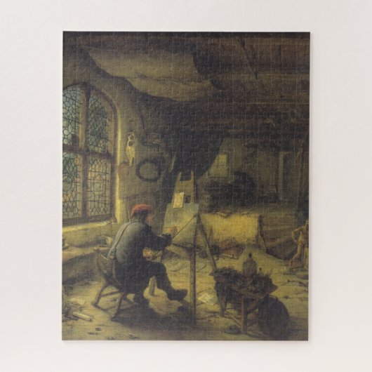 De schilder in zijn werkplaats (Atelier van de kun Legpuzzel (Verticaal)
