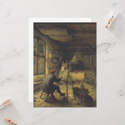 De schilder in zijn workshop (Studio van kunstenaa Kaart (Voorkant / Achterkant in situ)