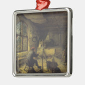 De schilder in zijn workshop (Studio van kunstenaa Metalen Ornament (Links)