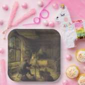 De schilder in zijn workshop (Studio van kunstenaa Papieren Bordje (Feest)