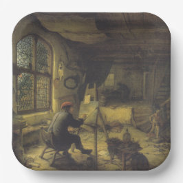 De schilder in zijn workshop (Studio van kunstenaa Papieren Bordje