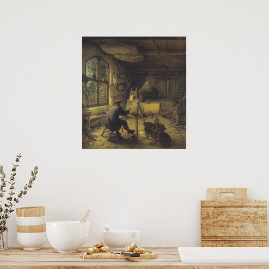 De schilder in zijn workshop (Studio van kunstenaa Poster (Keuken)
