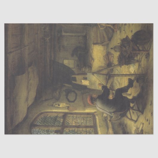 De schilder in zijn workshop (Studio van kunstenaa Tissuepapier (Voorkant)