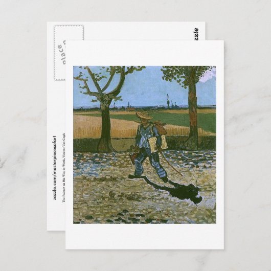 De schilder op weg naar zijn werk, Van Gogh Fine A Briefkaart (Voorkant / Achterkant)