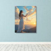 De Schilder van de Lucht Canvas Afdruk (Insitu (Houten vloer))
