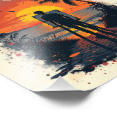 De schilder was onder de indruk van zijn schilderi foto afdruk (Hoek)