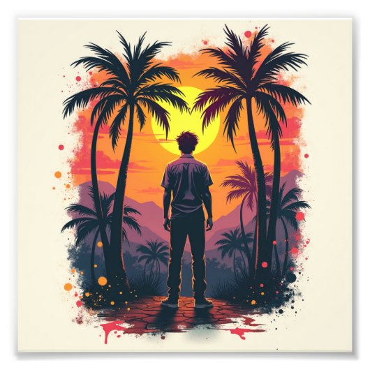 De schilder was onder de indruk van zijn schilderi foto afdruk (Voorkant)