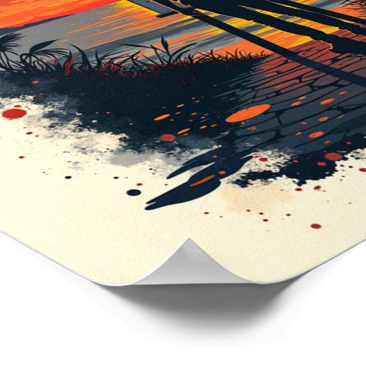 De schilder was onder de indruk van zijn schilderi poster (Hoek)