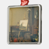 De schilderaap metalen ornament (Links)