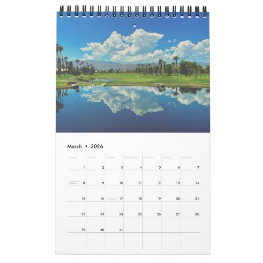 De Schilderachtig golfbaan één pagina per maand Kalender (Mar 2026)