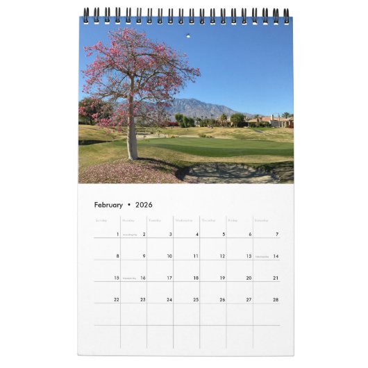 De Schilderachtig golfbaan één pagina per maand Kalender (Feb 2026)
