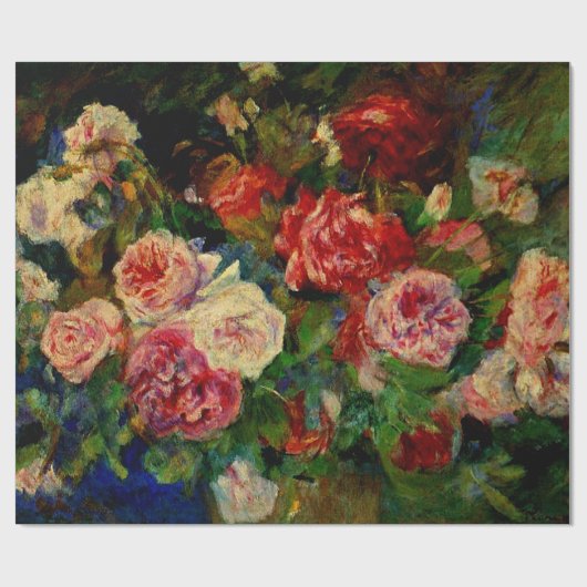 De schilderij van Pierre Renoir, Rozen, Cadeaupapier (Vlak)