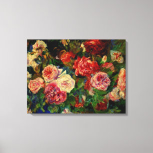 De schilderij van Pierre Renoir, Rozen, Canvas Afdruk