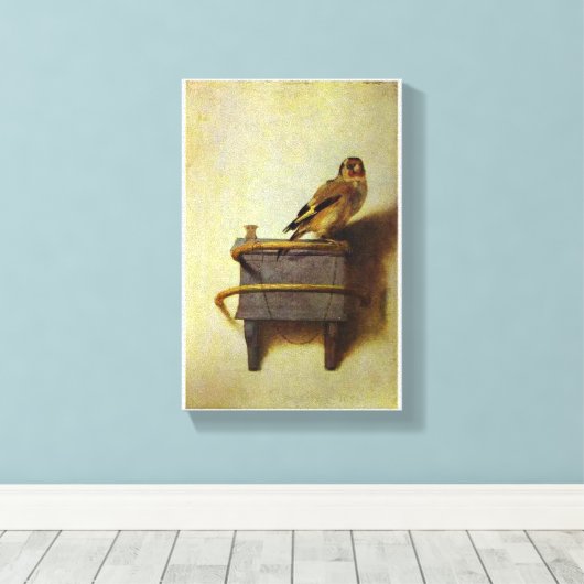 De schilderkunst van Goldfinch Canvas Afdruk (Insitu (Houten vloer))
