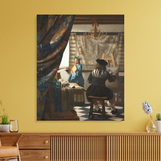 De schilderkunst van Johannes Vermeer Canvas Afdruk (Insitu (Woonkamer))