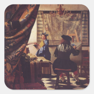 De schilderkunst van Johannes Vermeer Vierkante Sticker