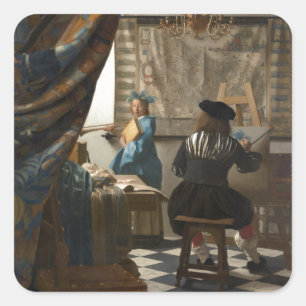 De schilderkunst van Johannes Vermeer Vierkante Sticker