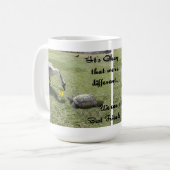 De schildpad en de gans (met tekst) koffiemok (Voorkant links)