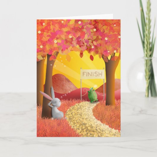 De schildpad en de haas 2 - wenskaart kaart (Voorkant)