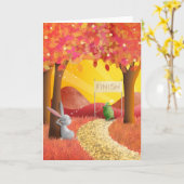 De schildpad en de haas 2 - wenskaart kaart (Gele Bloem)