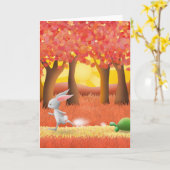 De schildpad en de haas - wenskaart kaart (Gele Bloem)