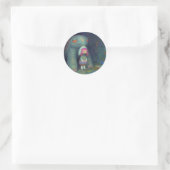 De schildpad en het meisje ronde sticker (Tas)