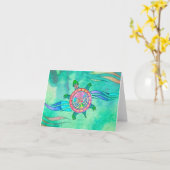 De Schildpad Lege Notecard van de geest Kaart (Gele Bloem)
