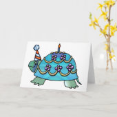 De Schildpad van de verjaardag Kaart (Gele Bloem)