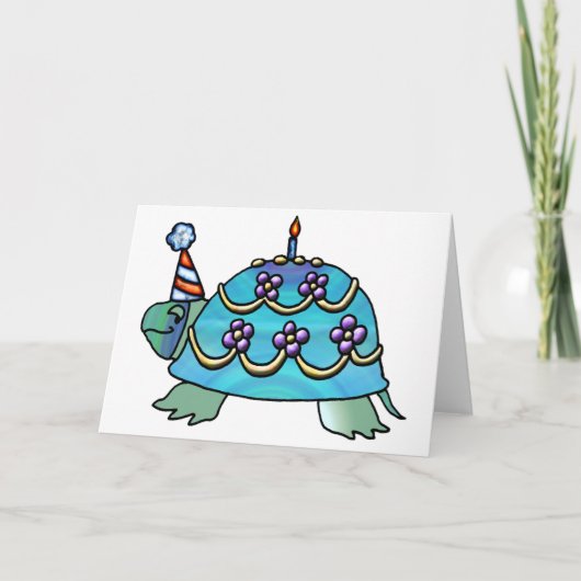 De Schildpad van de verjaardag Kaart (Voorkant)