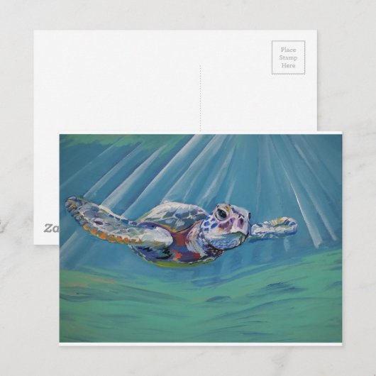 De schildpad van het zee briefkaart (Voorkant / Achterkant)
