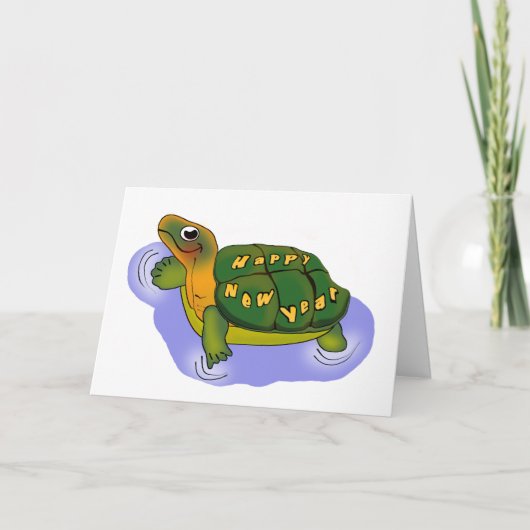 De Schildpad van nieuwjaren Feestdagen Kaart (Voorkant)