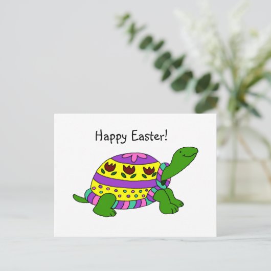 De schildpad van Pasen Feestdagenkaart (Staand voorkant)