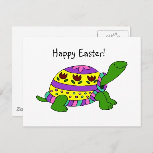 De schildpad van Pasen Feestdagenkaart (Voorkant / Achterkant)