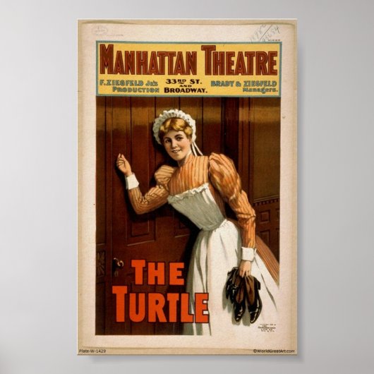 "De schildpad" Vintage 1900 Poster (Voorkant)