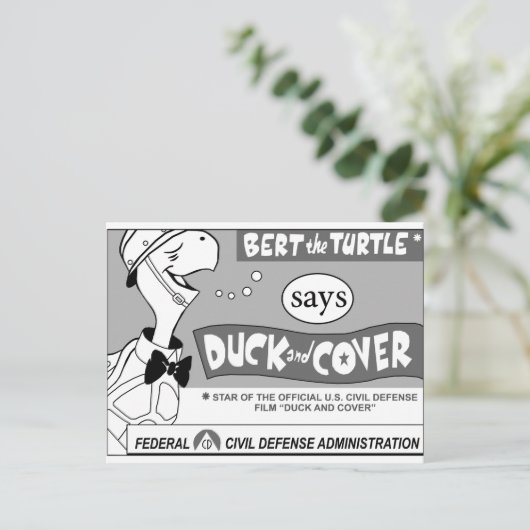 De schildpad waarschuwt briefkaart (Staand voorkant)