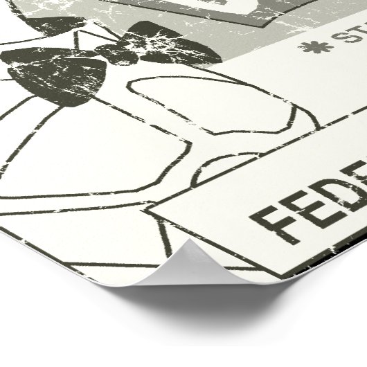 De schildpad waarschuwt poster (Hoek)