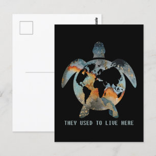 De schildpadden die ze hier leefden, schildpadden briefkaart