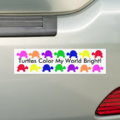 De schildpadden kleuren mijn wereld helder! bumpersticker (Op auto)