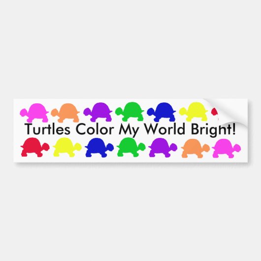 De schildpadden kleuren mijn wereld helder! bumpersticker (Voorkant)