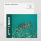 de schildpadden redden briefkaart (Voorkant / Achterkant)