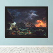 De schipbreuk van Claude Joseph Vernet Canvas Afdruk (Insitu (Houten vloer))