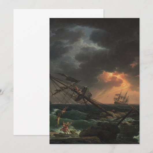 De schipbreuk van Claude-Joseph Vernet Kaart (Voorkant / Achterkant)