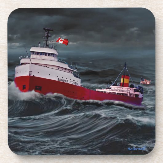 DE SCHIPBREUK VAN DE EDMUND FITZGERALD BIER ONDERZETTER (Voorkant)