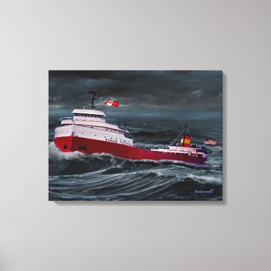 DE SCHIPBREUK VAN DE EDMUND FITZGERALD CANVAS AFDRUK (Voorkant)