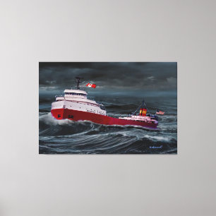 DE SCHIPBREUK VAN DE EDMUND FITZGERALD CANVAS AFDRUK