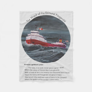 DE SCHIPBREUK VAN DE EDMUND FITZGERALD FLEECE DEKEN