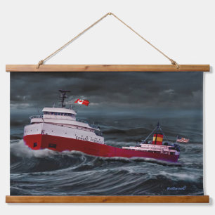 DE SCHIPBREUK VAN DE EDMUND FITZGERALD HANGEND WANDKLEED