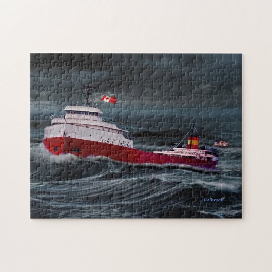 DE SCHIPBREUK VAN DE EDMUND FITZGERALD LEGPUZZEL (Horizontaal)
